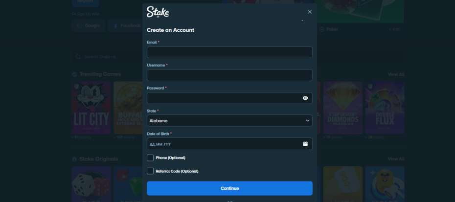 Register your account