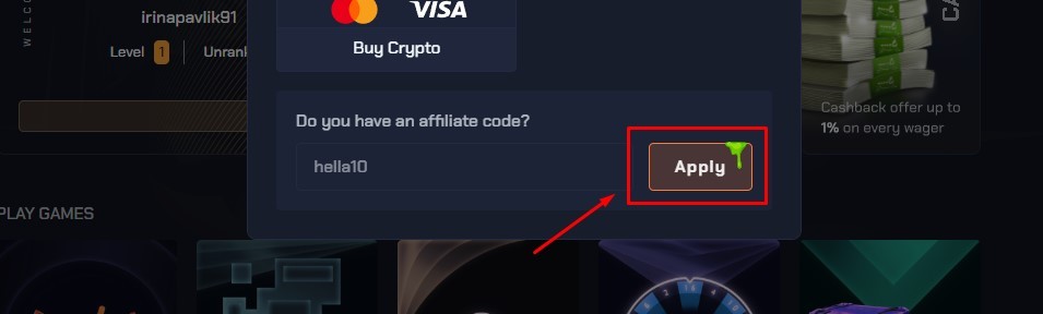 Activate bonus on csgobig