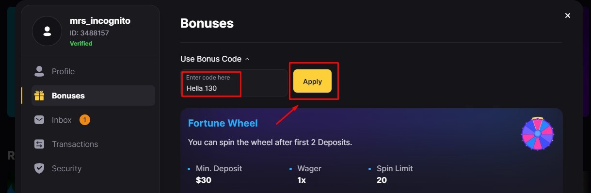 fortunejack bonus code