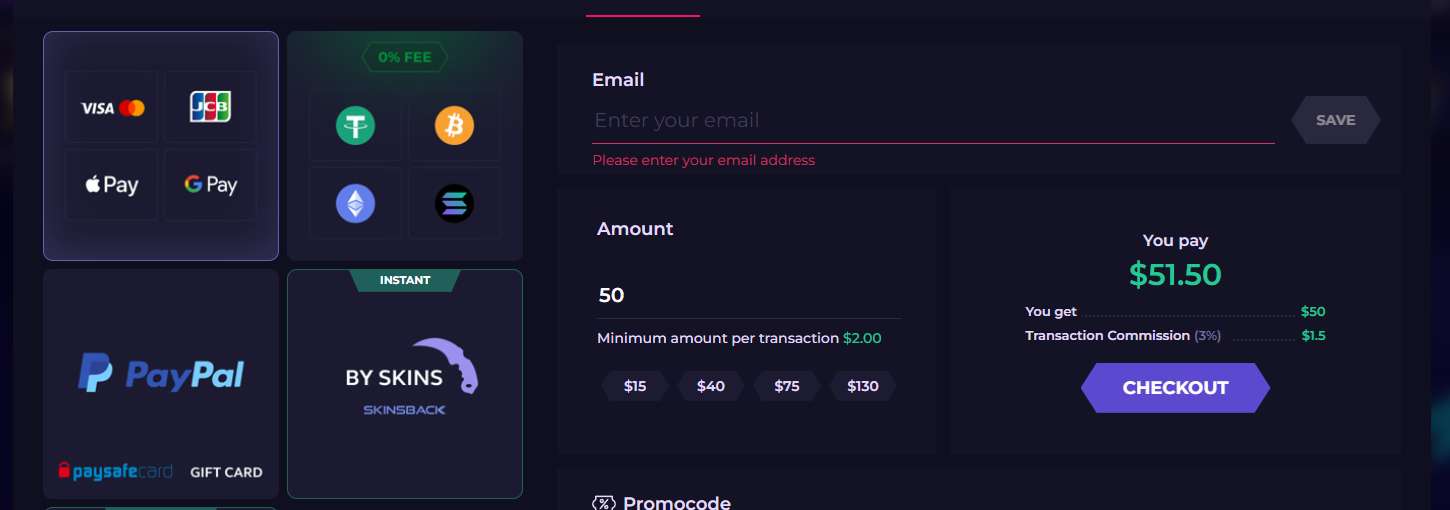 Select your payment method